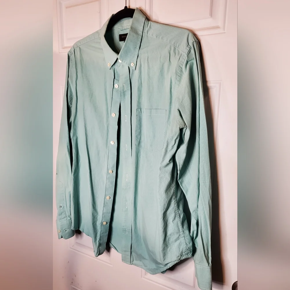 banana republic dress shirt sizes Banana Republic Men's Light Blue Slim Fit Wrinkle Resistant Dress Shirt Size S